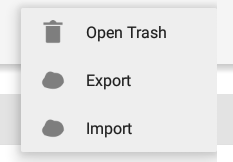 buffer manager menu export import